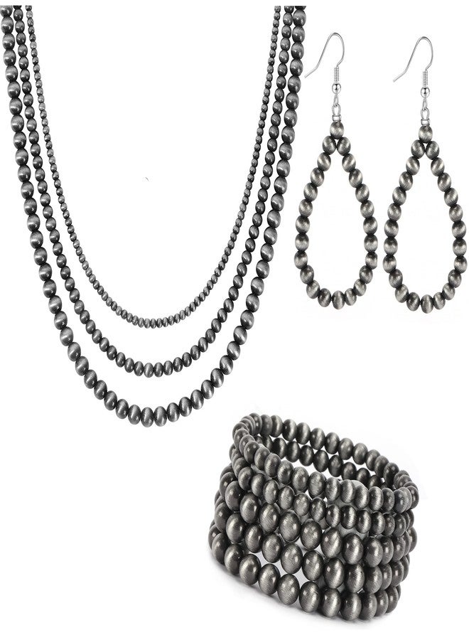 MOZAKA Western Jewelry Set for Women Including Vintage Navajo Pearl Necklace Western Style Navajo Pearl Earring and Bracelets (A) - Image 1